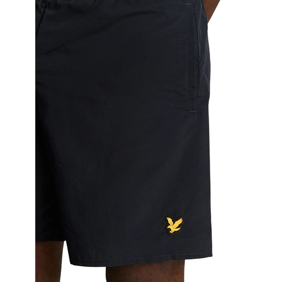 Costume Uomo Blu a pantaloncino, con patta posteriore e micro logo 