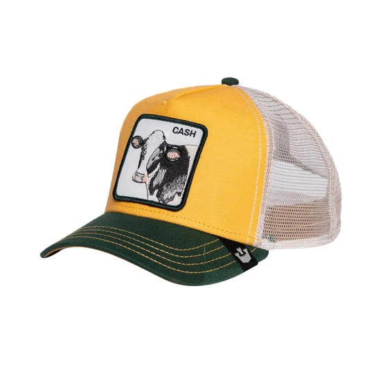 Cappello Uomo giallo con mucca ricamata