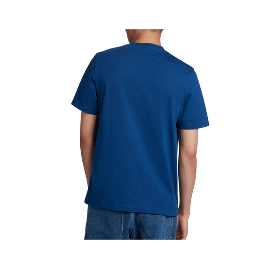 T-Shirt Uomo blu peonia con logo ricamato