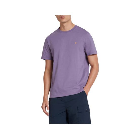 T-Shirt Uomo viola con logo a contrasto