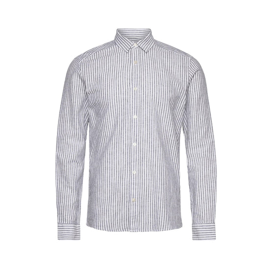 Camicia Uomo a righe in misto cotone e lino