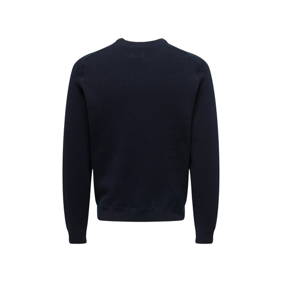 Maglione Uomo blu con inserto a v sul collo