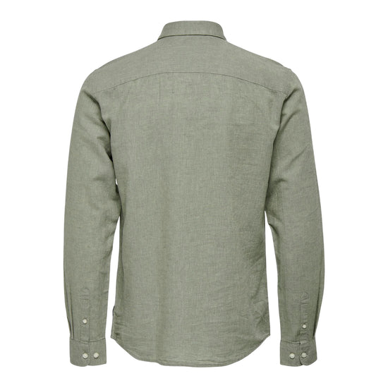 Camicia Uomo in misto lino, con colletto classico e fit regolare