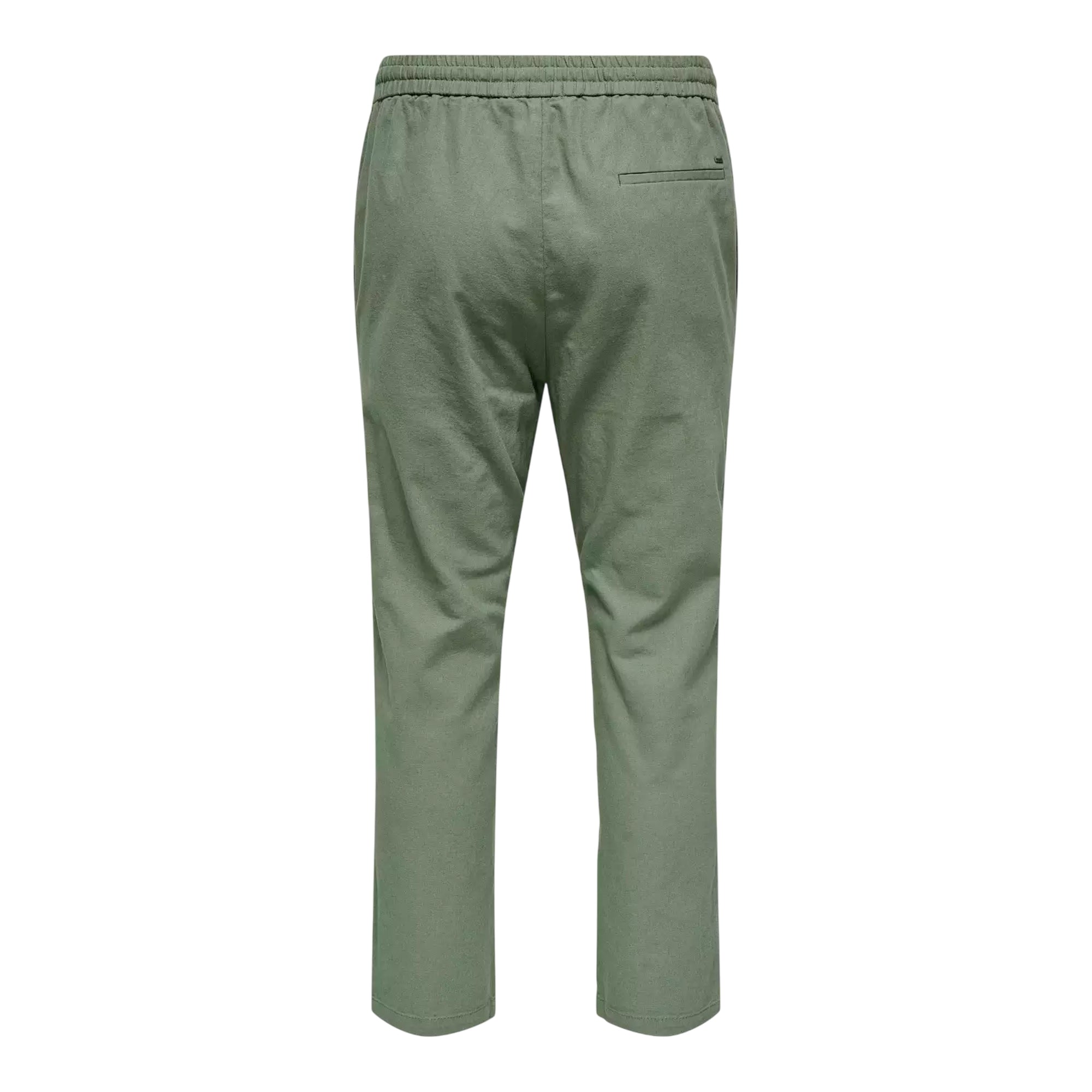 Pantalone Uomo in lino e cotone, con tasca posteriore a filo 