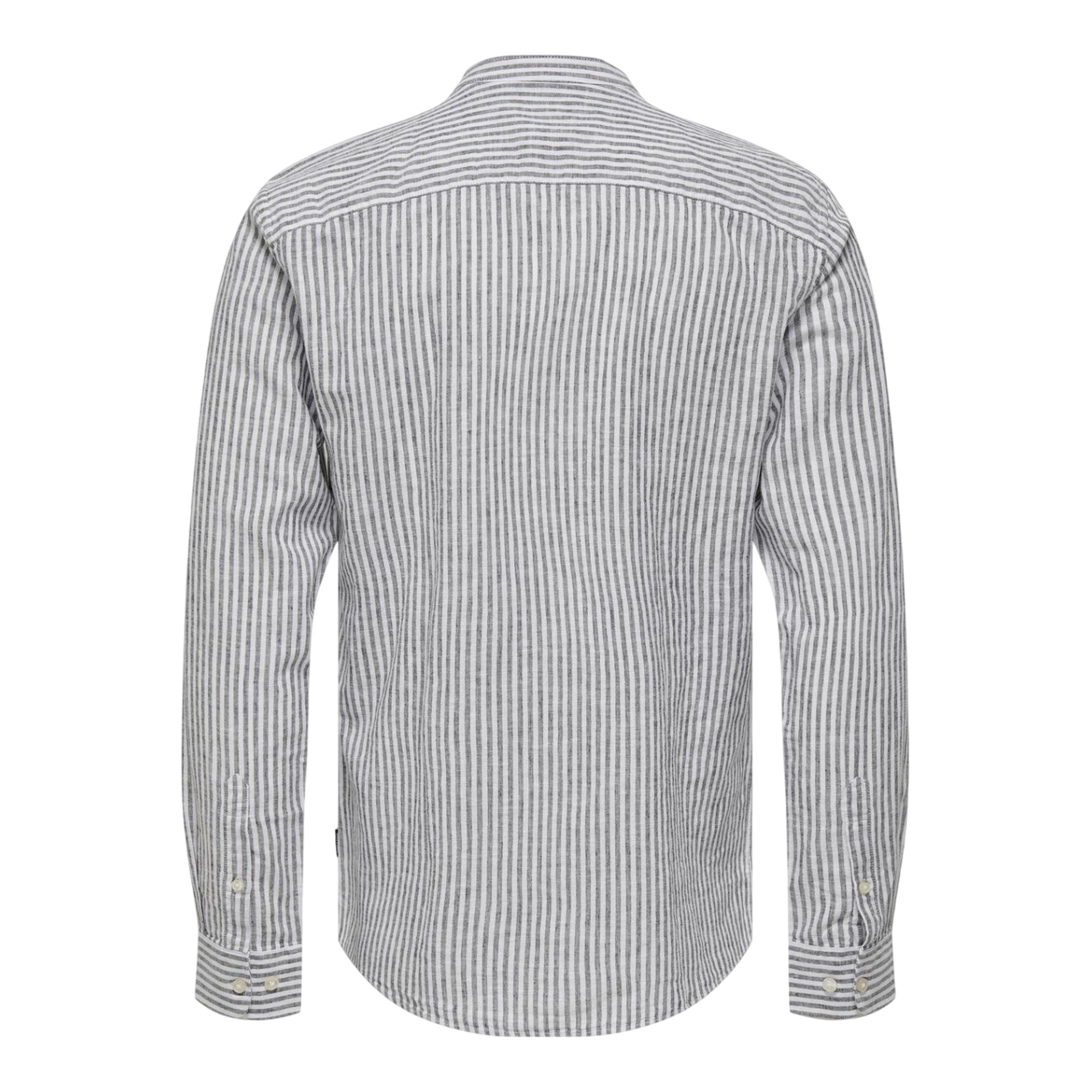 Camicia Uomo in lino e cotone, con colletto alla coreana e fit regolare 