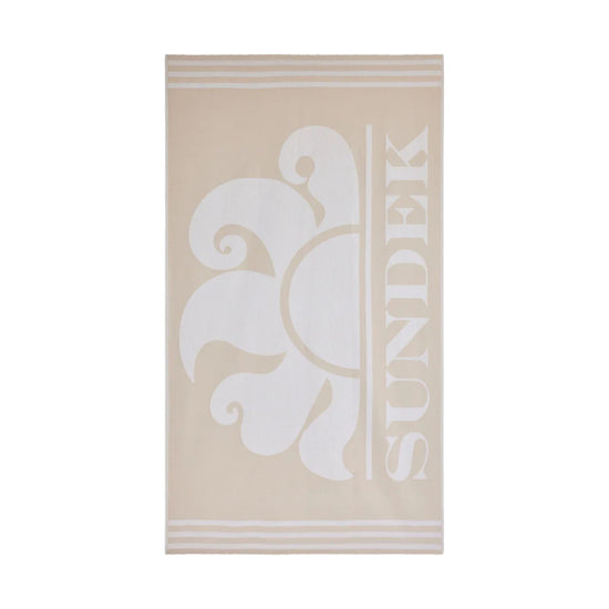Telo Mare Unisex in cotone con maxi logo a contrasto