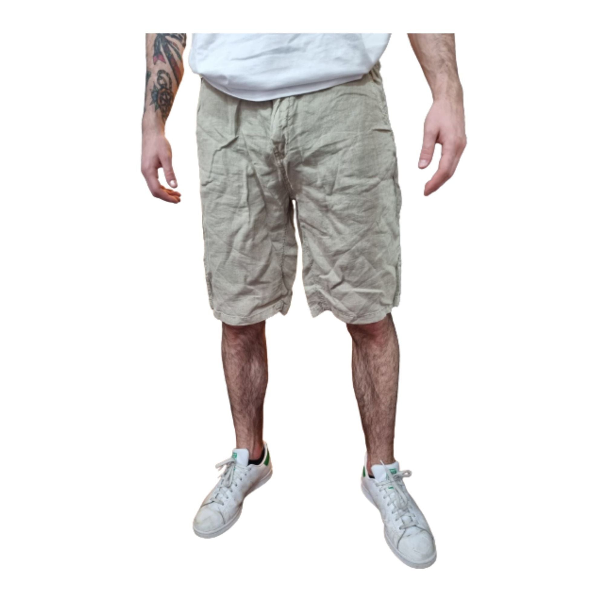 Bermuda Uomo della vestibilità relaxed con zip nascosta e bottone