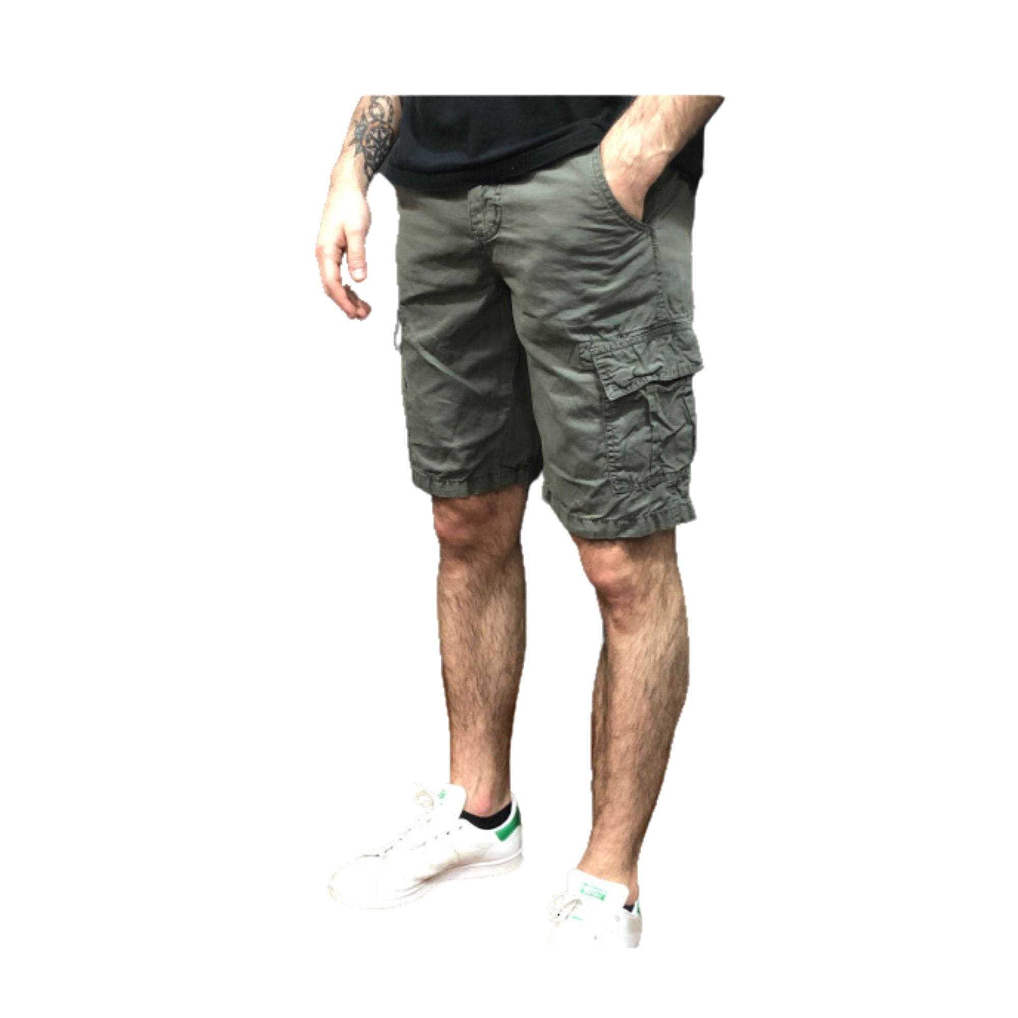 Bermuda Uomo con tasche laterali verde militare