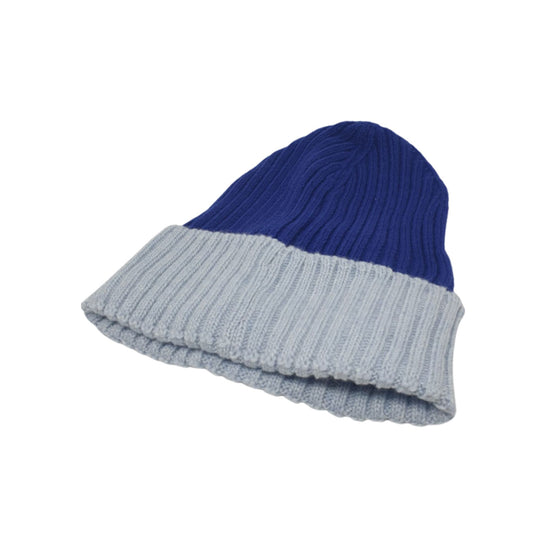 Cappello Unisex bicolore in lana con risvolto