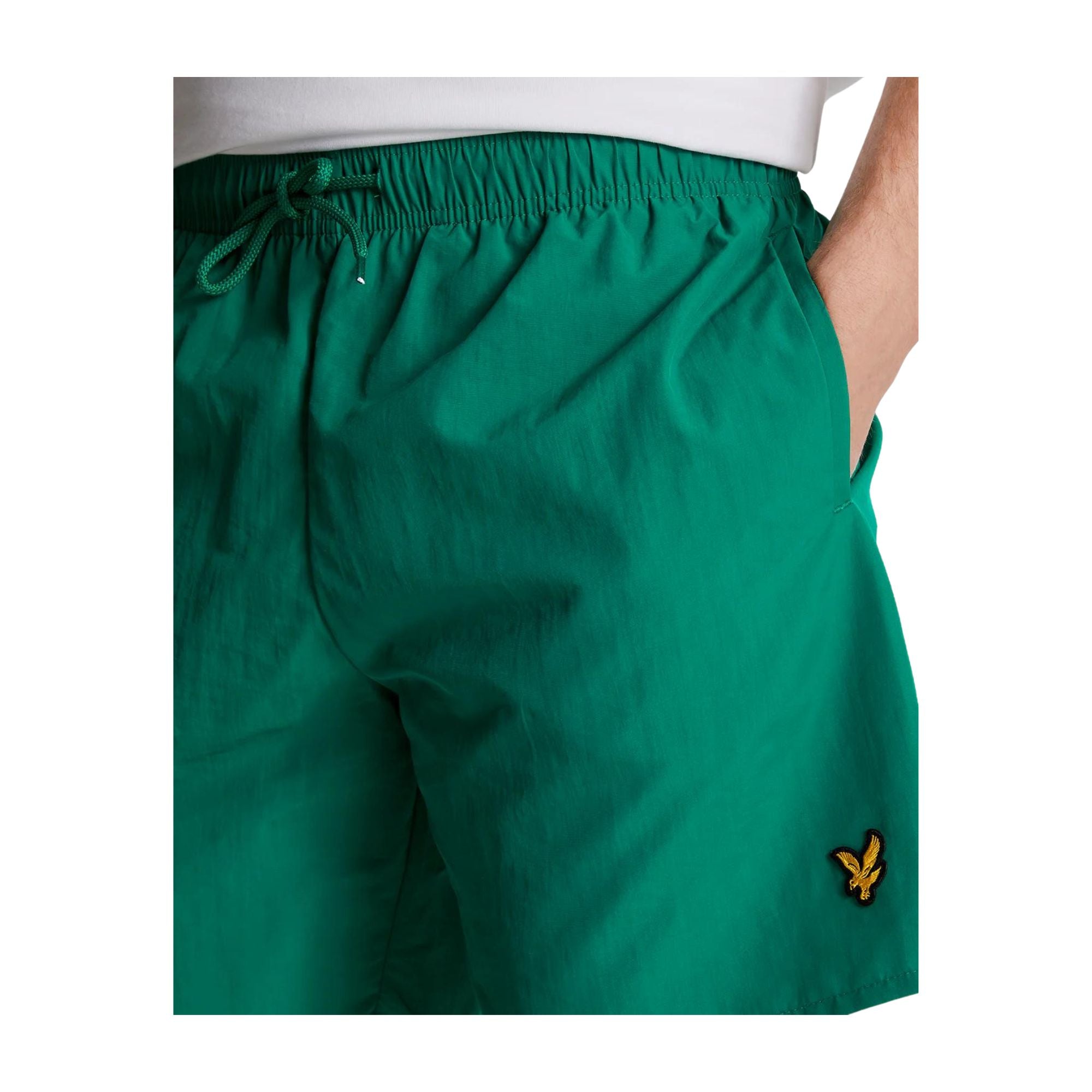 Costume Verde Uomo regular fit con tasche laterali e micro logo