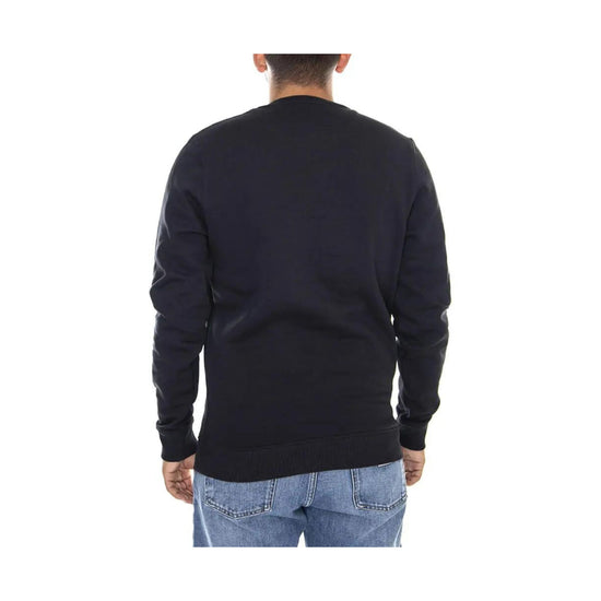 Felpa Nera Uomo Brushback con polsi elasticizzati in 100% cotone