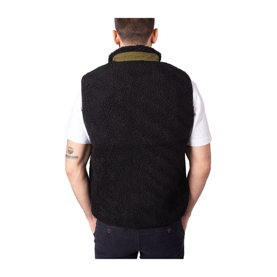 Gilet Uomo in sherpa con zip a contrasto