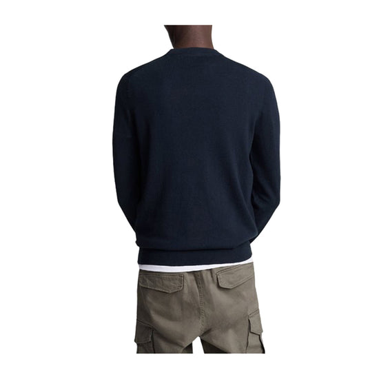 Maglione Uomo in misto lana merino Navy modello retro