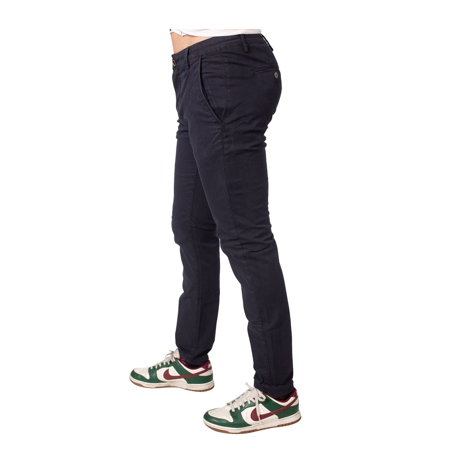 Pantalone Uomo in cotone stretch con tasche laterali a filo