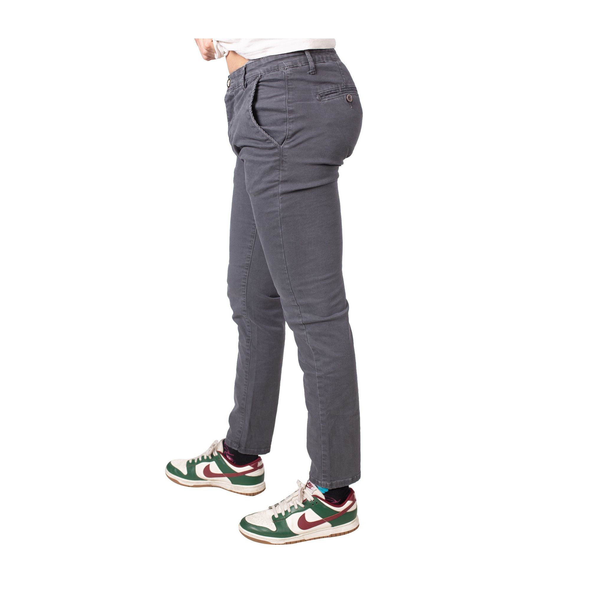 Pantalone Uomo a gamba dritta con zip nascosta e bottone