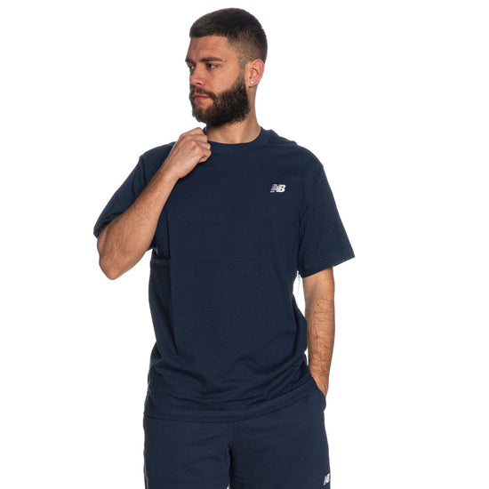 T-Shirt Uomo blu navy con logo bianco