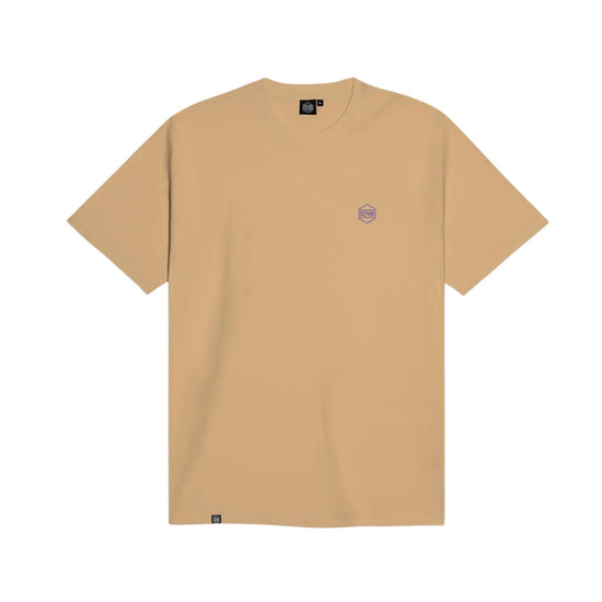 T-shirt Beige Uomo con stampa serigrafica posteriore