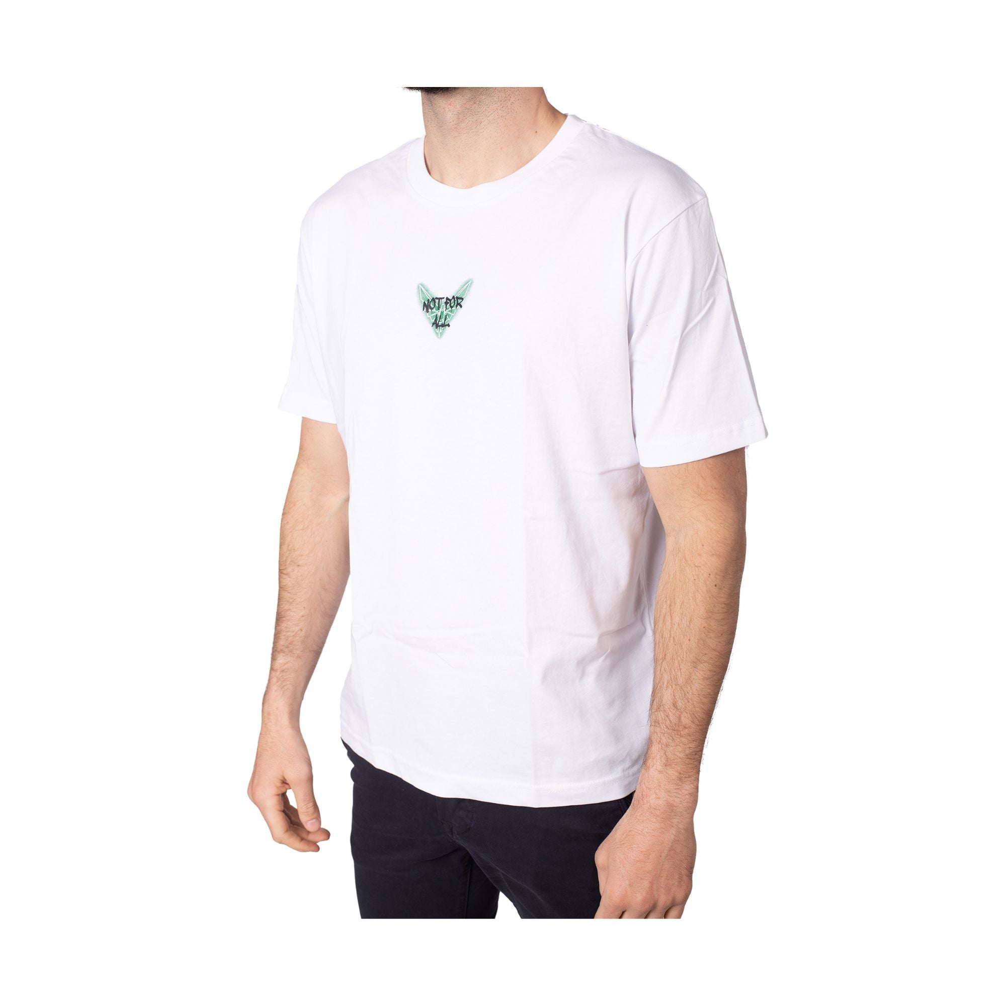 T-shirt bianca mezza manica con logo scudetto piccolo stampato T-shirt bianca mezza manica con logo scudetto piccolo stampato