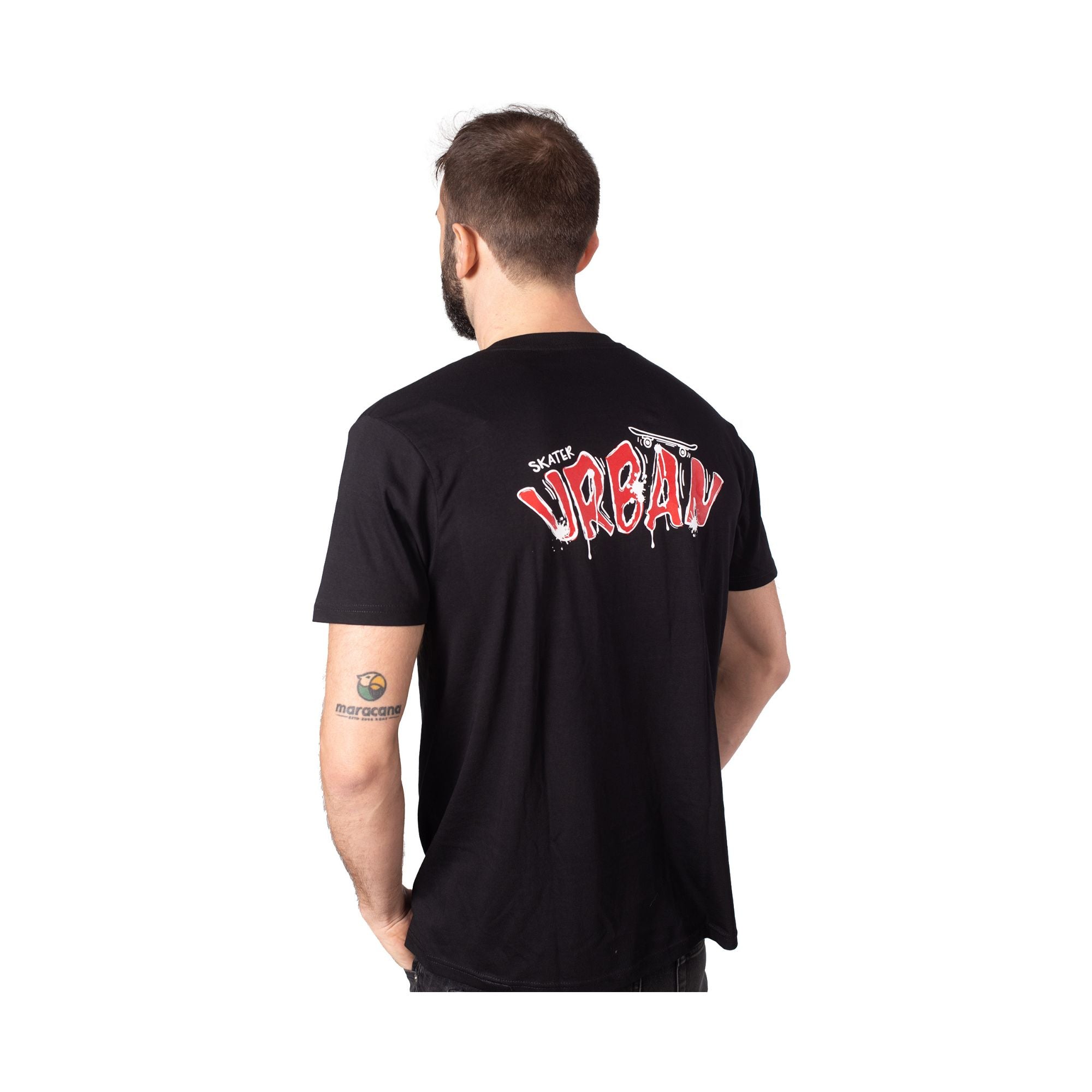 Retro T-shirt con scritta Urban in contrasto sul petto e sul retro