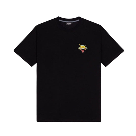 T-shirt Nera Uomo in tinta unita con stampa serigrafica posteriore