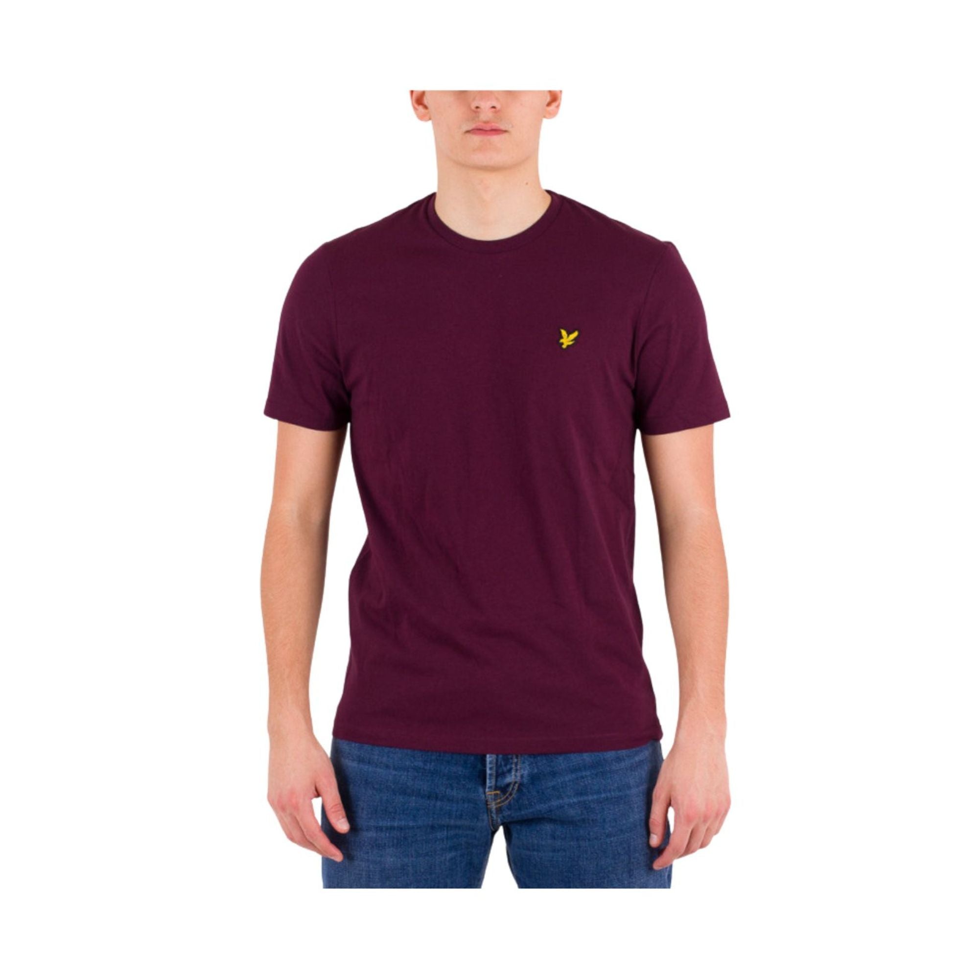 Modello con T-shirt con micrologo colore Bordeaux