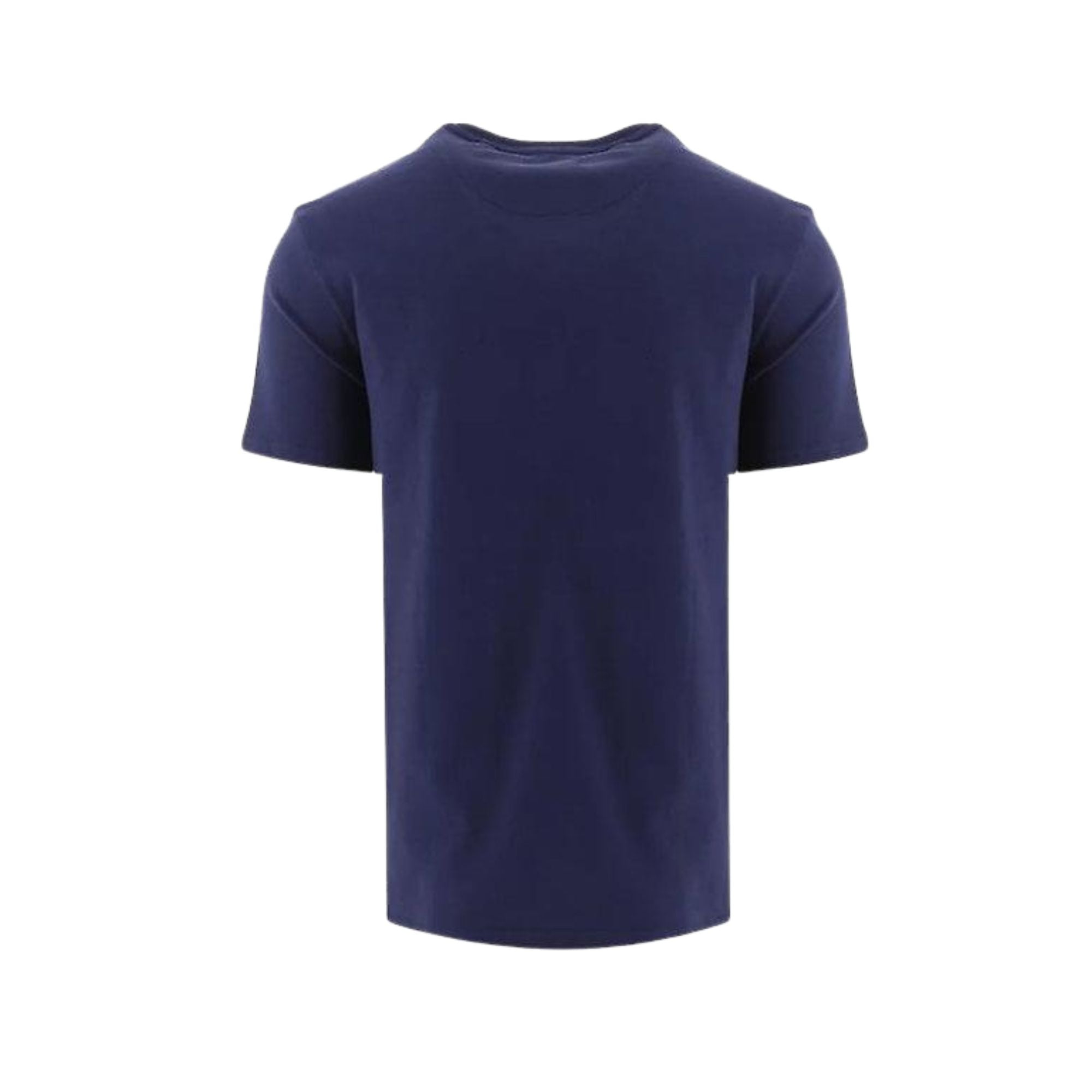 T-shirt Blu Uomo in tinta unita con micro logo frontale e girocollo