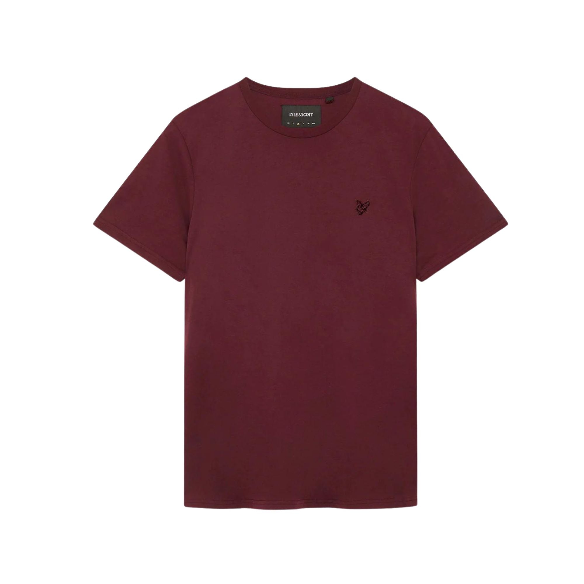 T-shirt Bordeaux Uomo con micro logo frontale e colletto cucito a contrasto