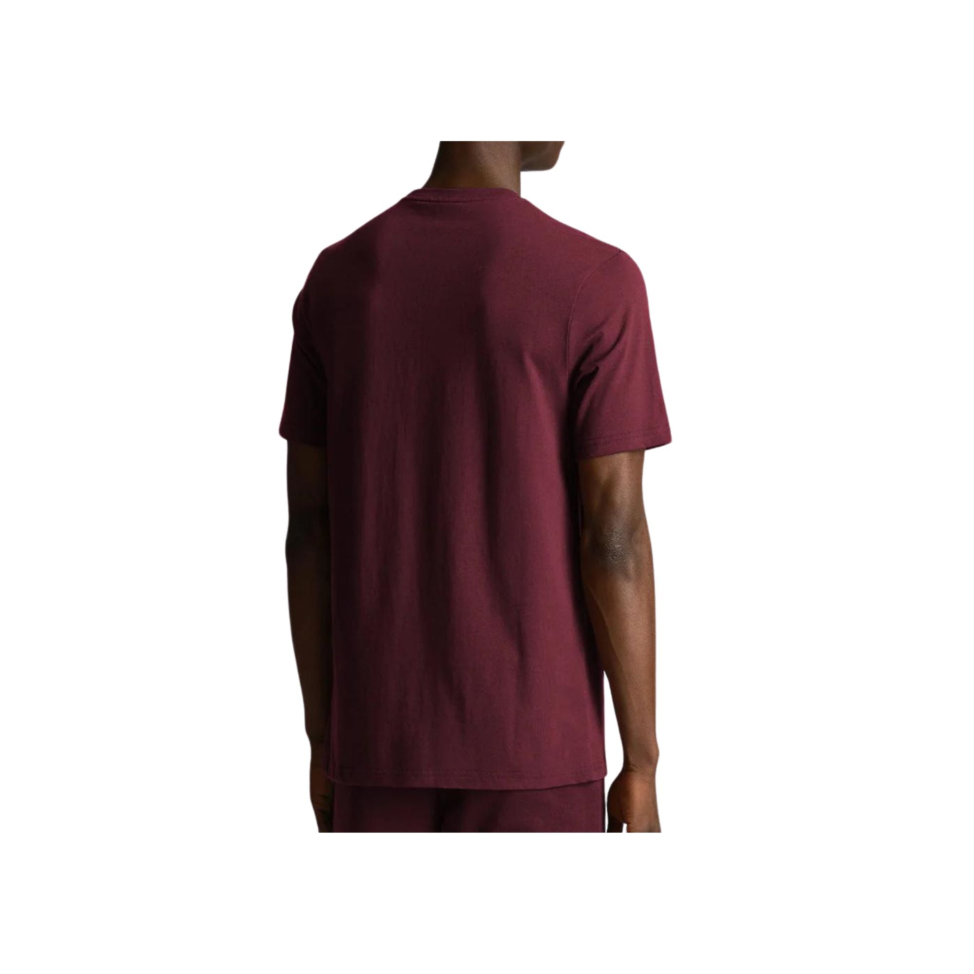 T-shirt Bordeaux Uomo con micro logo frontale e colletto cucito a contrasto