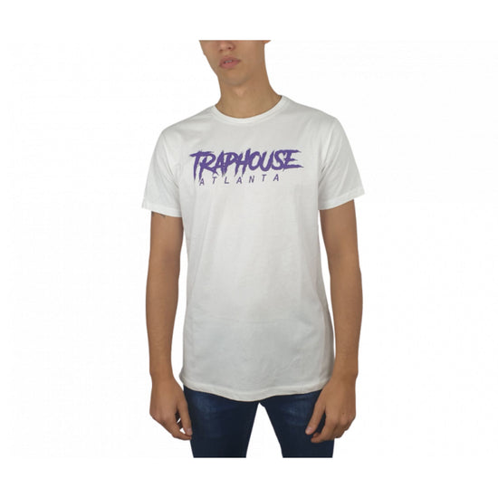 T-shirt con maniche corte e scritta Traphouse stampata sul petto colore Bianco