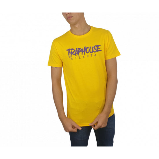 T-shirt con maniche corte e scritta Traphouse stampata sul petto colore Giallo