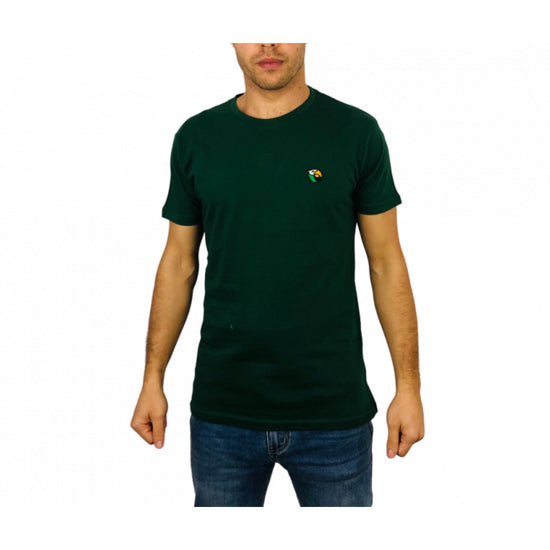 T-shirt a maniche corte con logo ricamato sul petto colore Verde