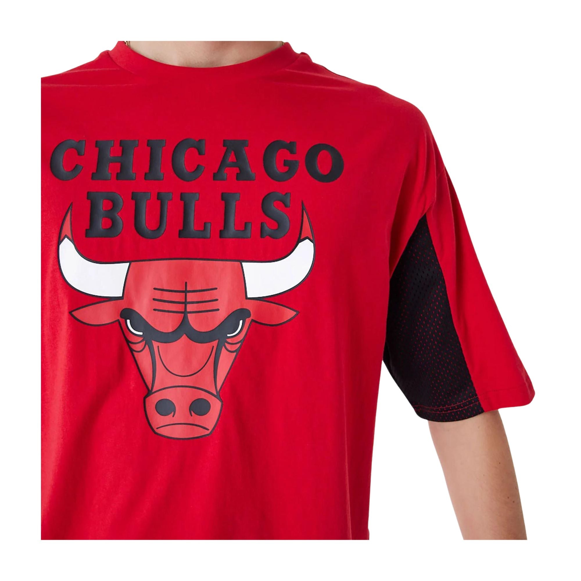 T-shirt Uomo Chicago Bulls NBA Mesh Panel Rossa New Era Maracanà