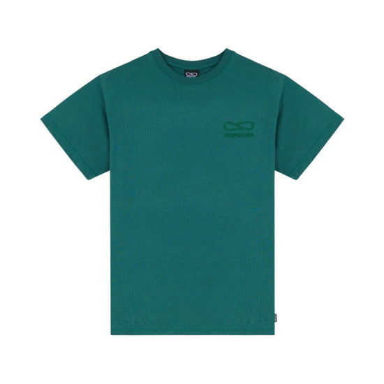 T-shirt in tinta unita verde con logo sul petto sur ton