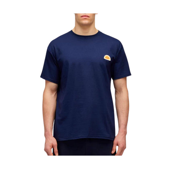 T-shirt Blu Uomo con micro logo frontale e girocollo in tessunto tubolare