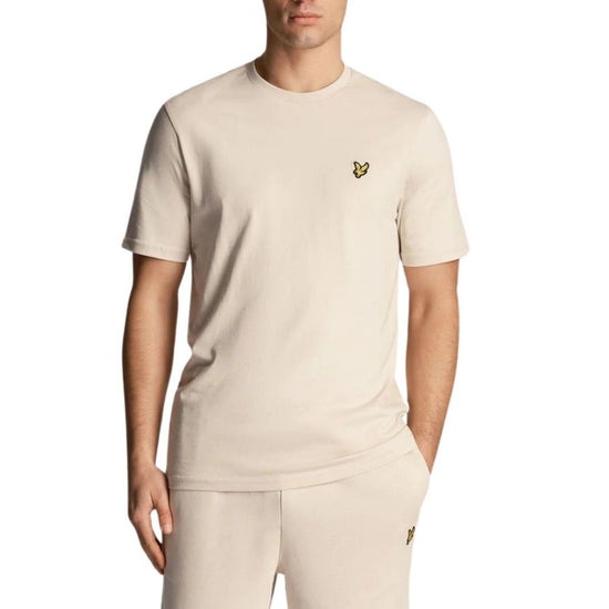 T-shirt Uomo Beige con logo a contrasto