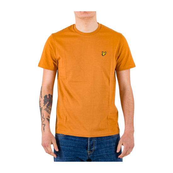 T-shirt Uomo realizzata in puro cotone con logo applicato a contrasto 