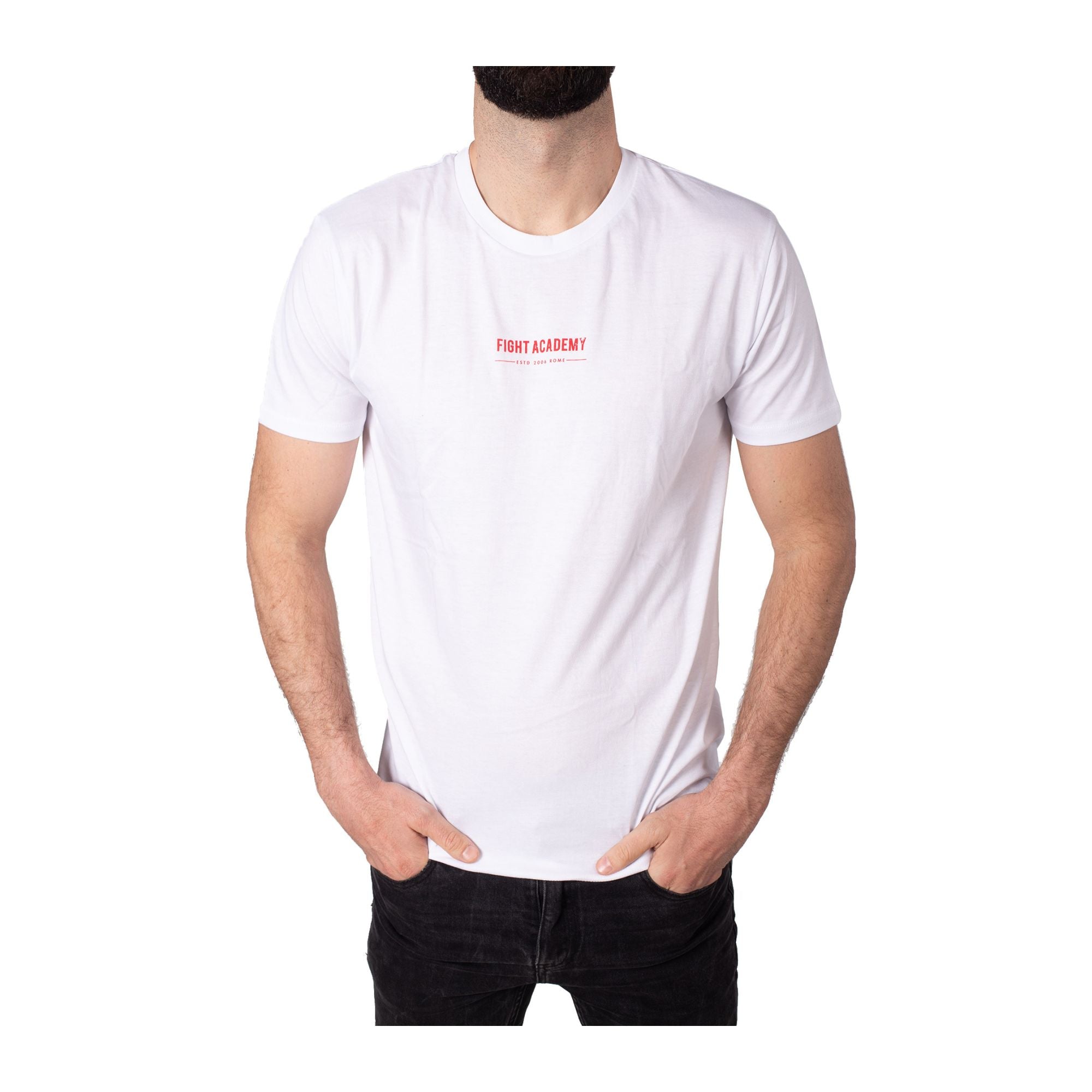 T-shirt Uomo Bianca con doppia stampa e scollatura girocollo